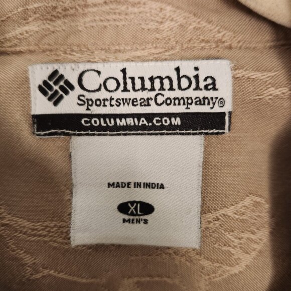 Columbia Button Up Shirt Embroidered Fish Print Short Sleeve Outdoor Mens XL - Picture 11 of 14